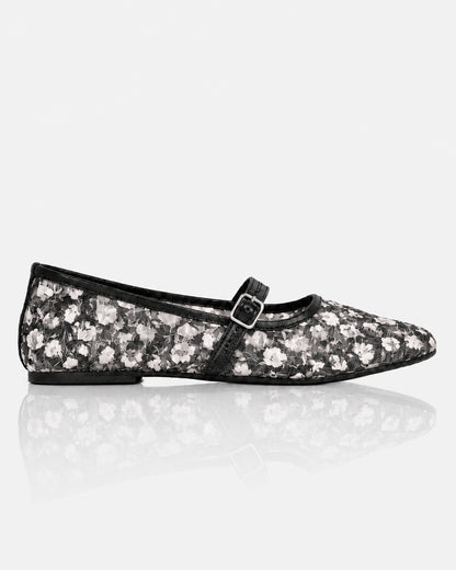 Embroidered Net Mary Janes