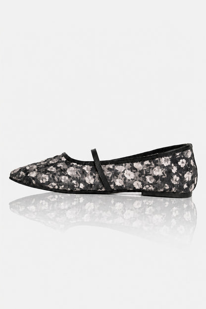 Embroidered Net Mary Janes