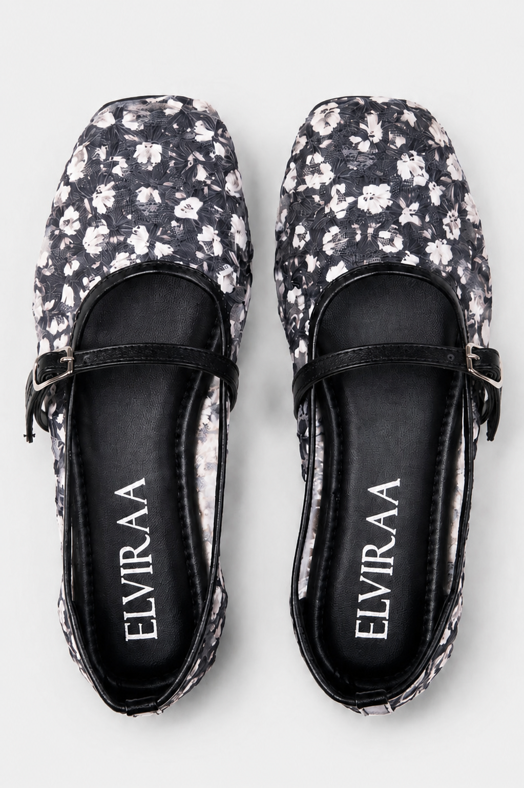 Embroidered Net Mary Janes