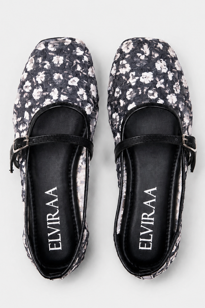 Embroidered Net Mary Janes