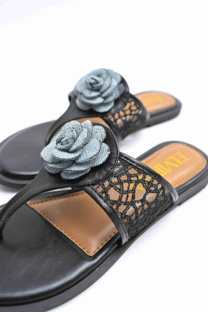 Flower-Net-Flats-Black