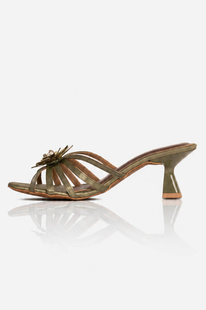 Flower Satin Heels