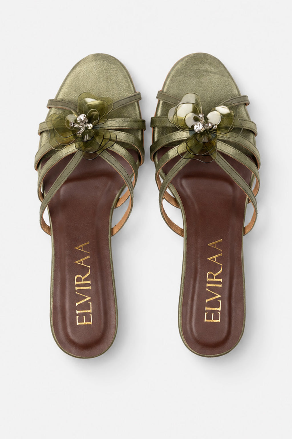 Flower Satin Heels