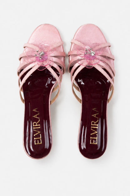 Flower Satin Heels