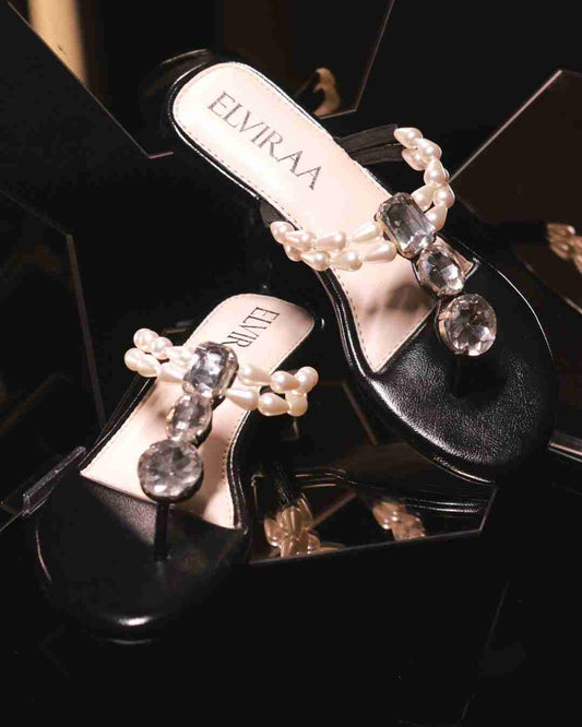 Pearl and Stone Embellished Flats