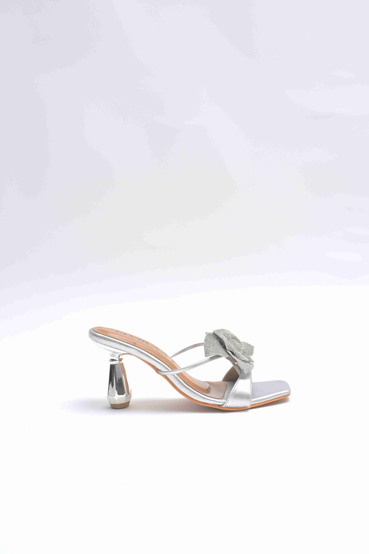 Rhinestone Embellished Flower Heels