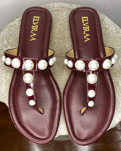 Pearl Thong Flats