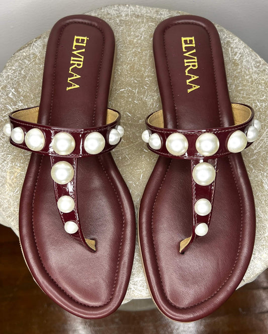 Pearl Thong Flats