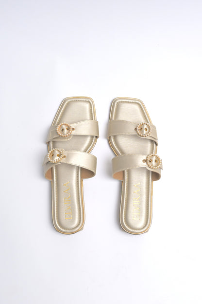 Pearl 2 Buckle Flats