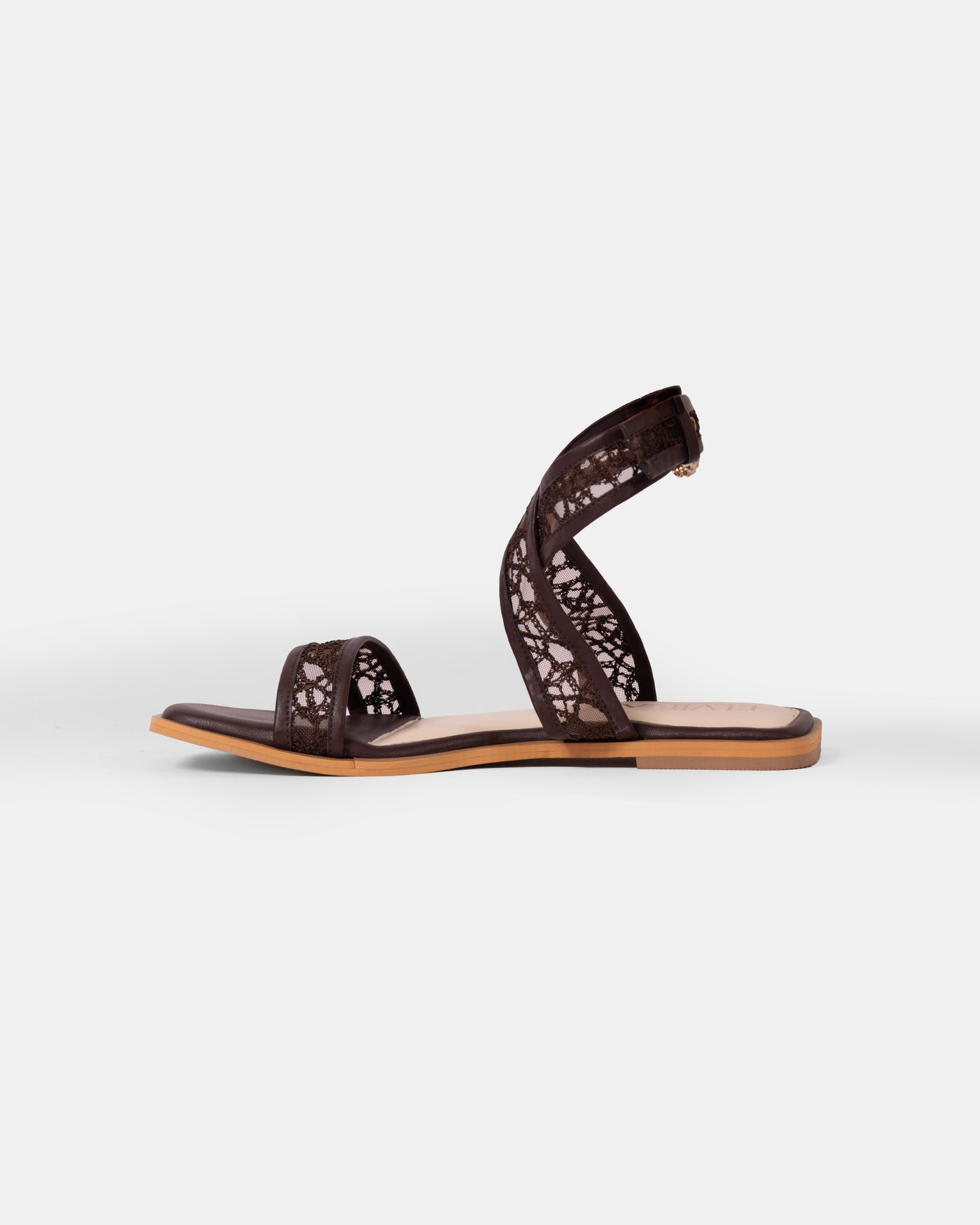 Pearl buckle net tieup Flat