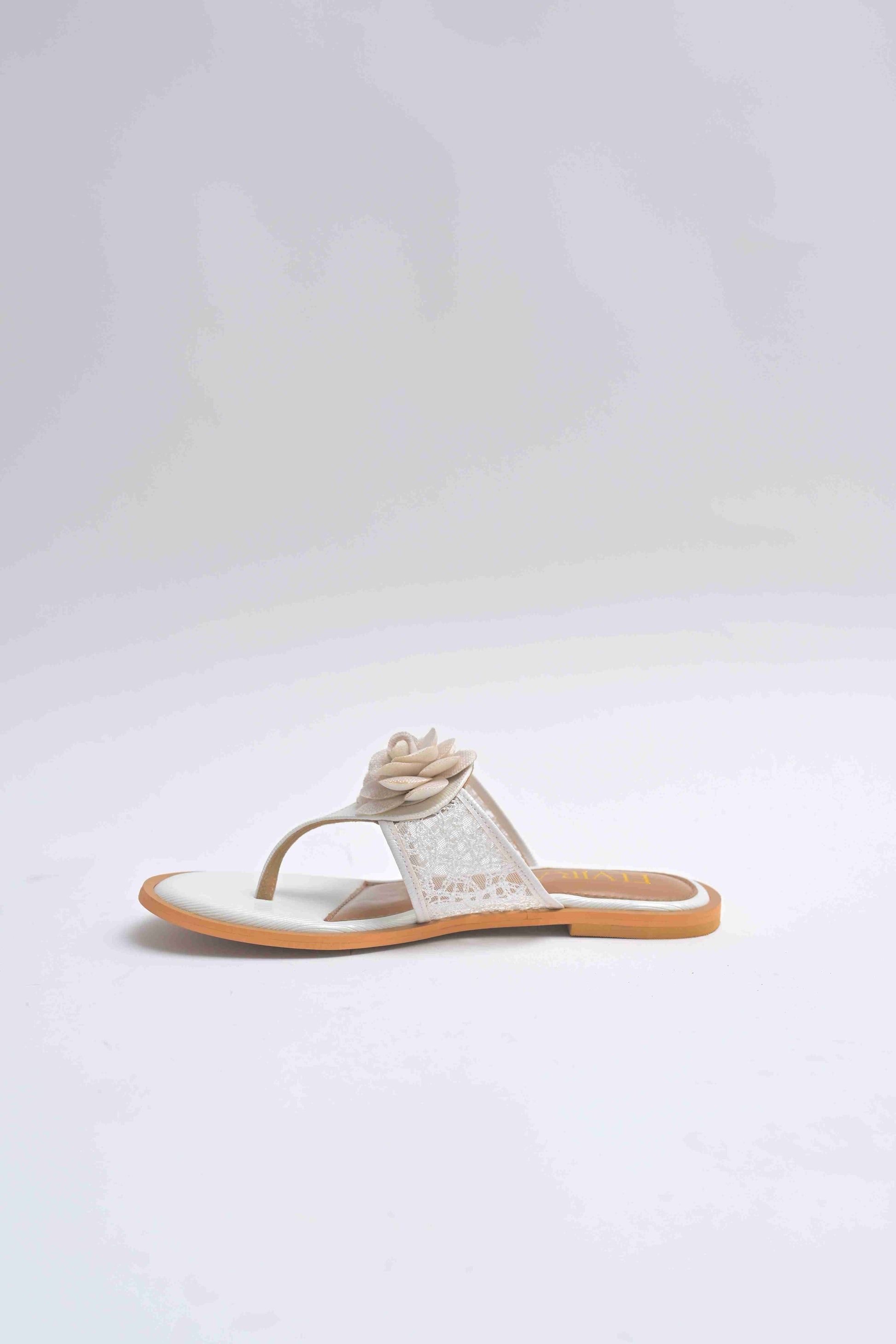 Flower Net Flats - White