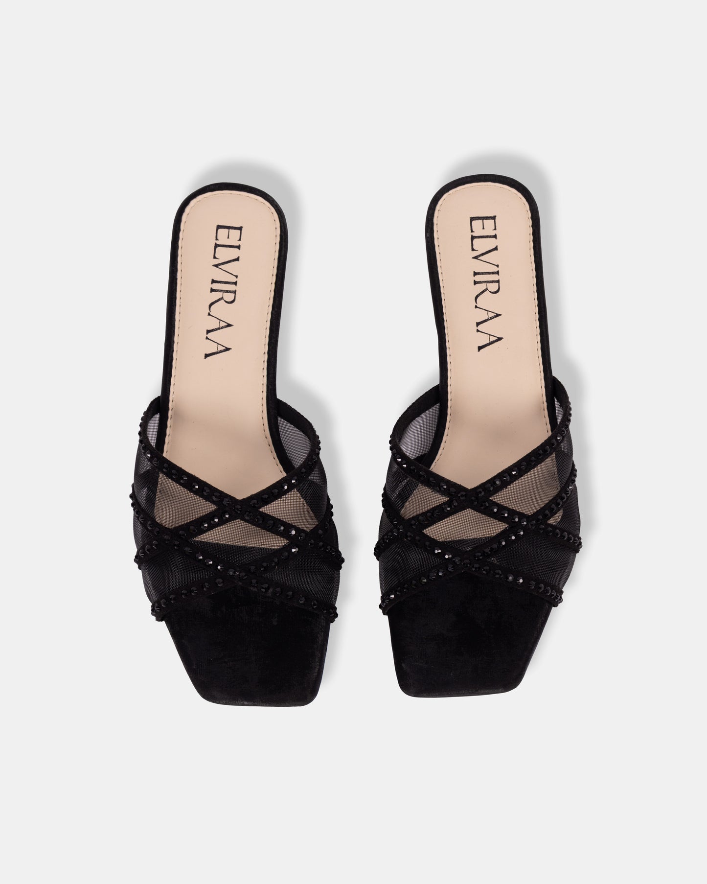 Rhinestone Net Flats