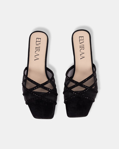 Rhinestone Net Flats
