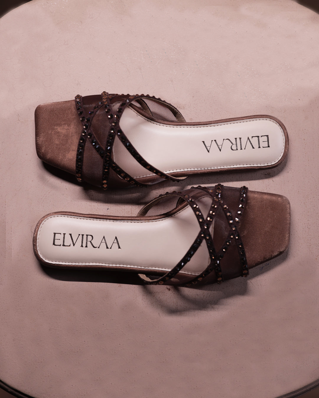 Rhinestone Net Flats