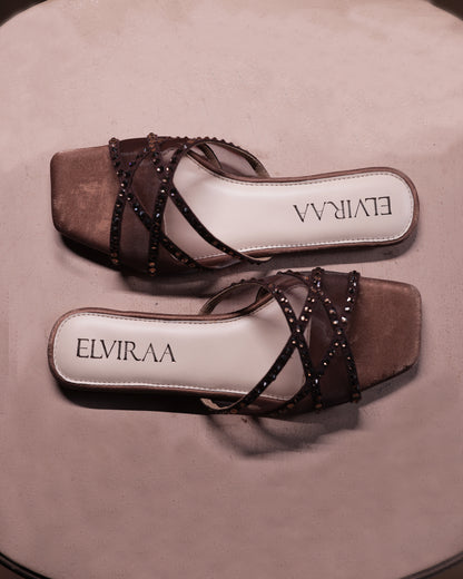 Rhinestone Net Flats