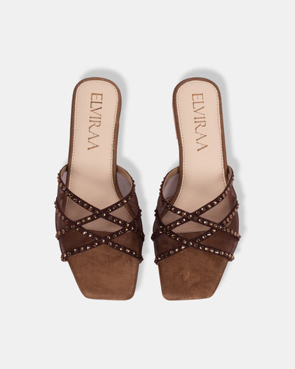 Rhinestone Net Flats