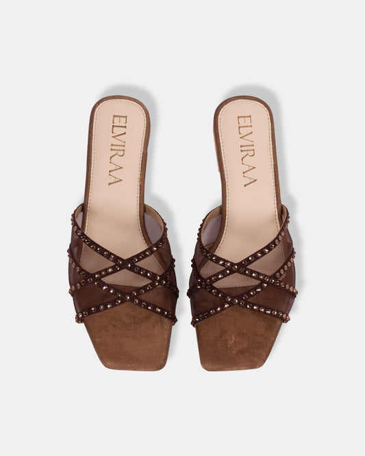 Rhinestone Net Flats