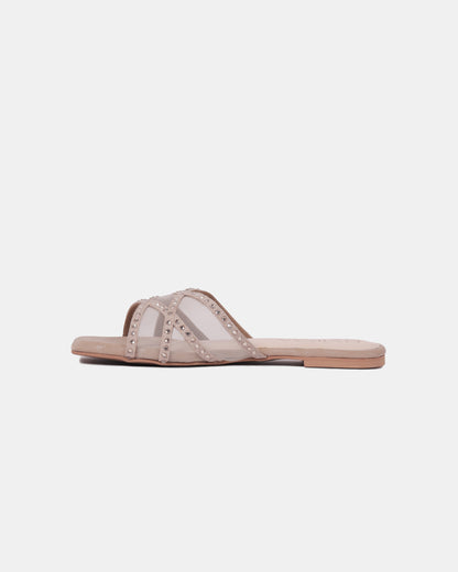Rhinestone Net Flats