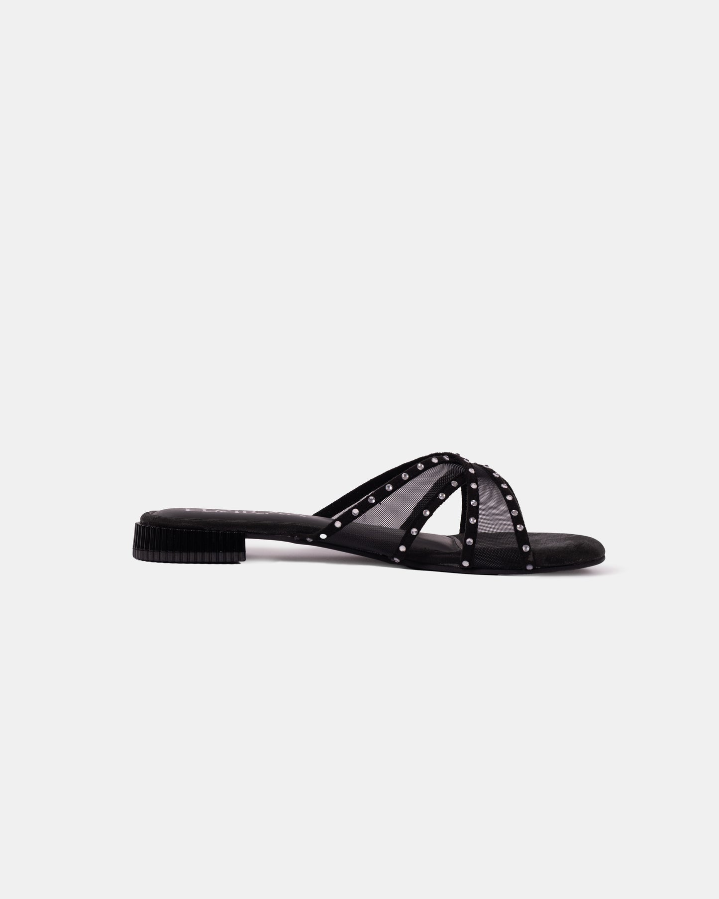 Rhinestone Net X Strap Sandals