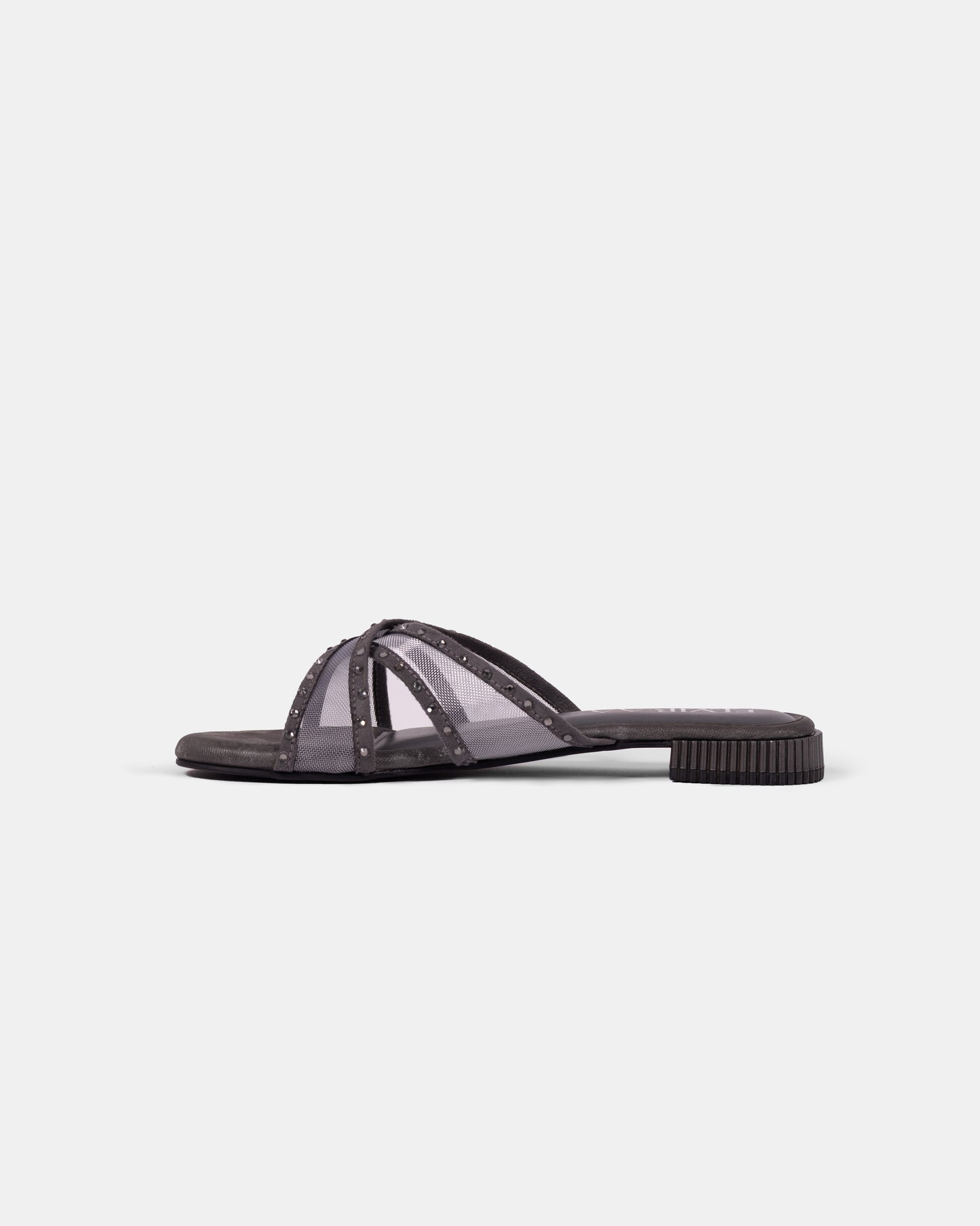Rhinestone Net X Strap Sandals