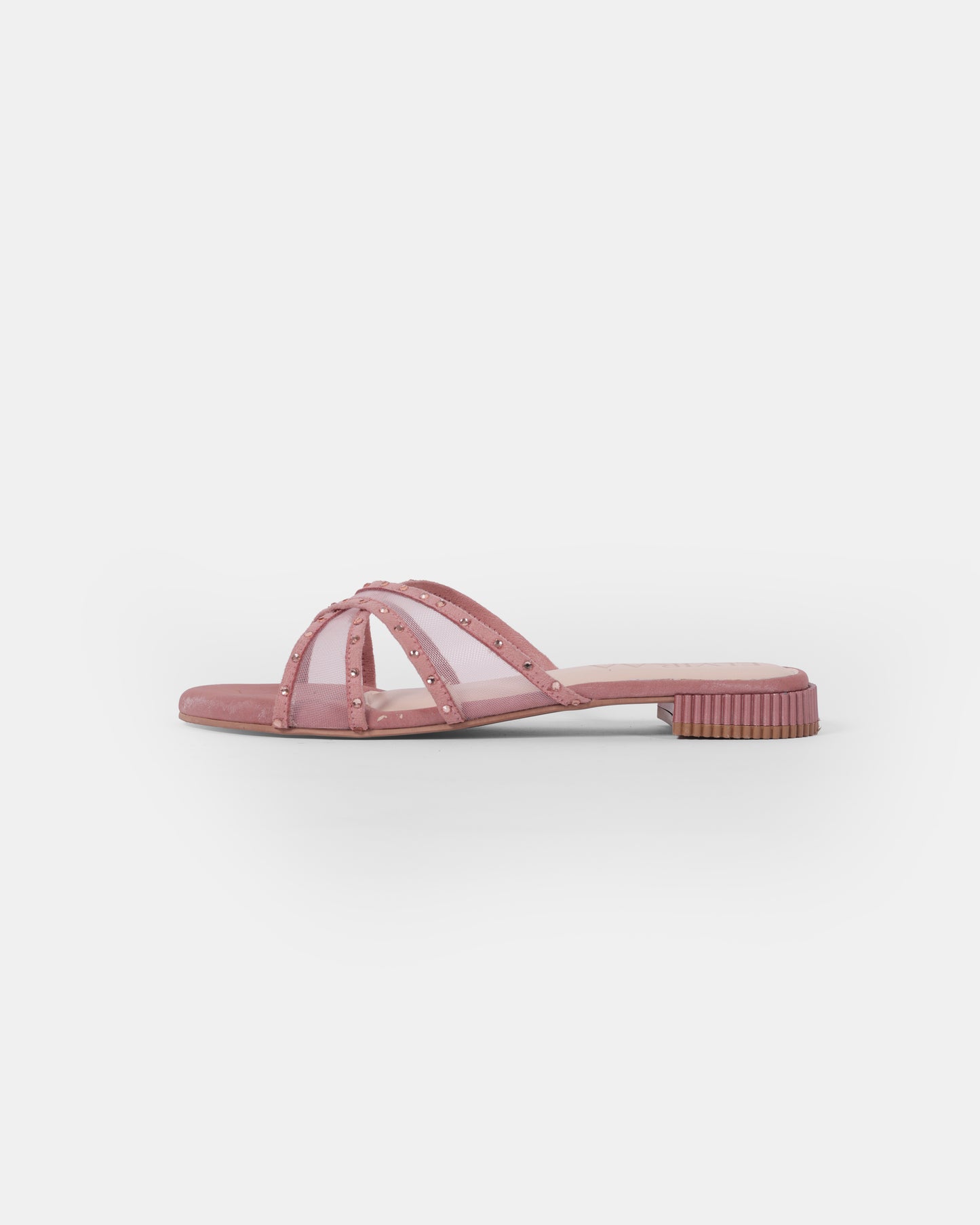 Rhinestone Net X Strap Sandals