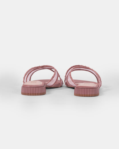Rhinestone Net X Strap Sandals