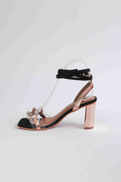 Two Toned Tie-up Heels