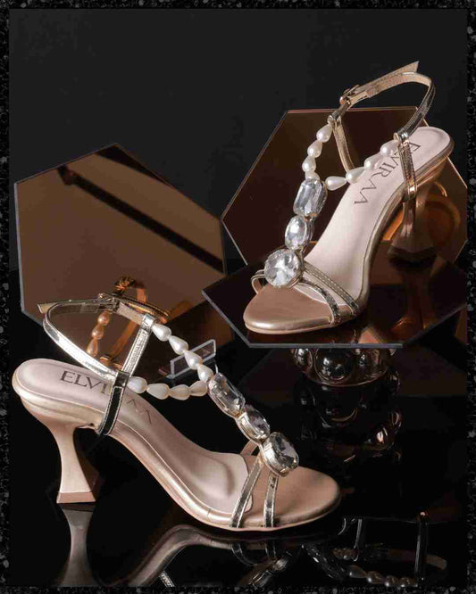 Pearl and Stone Embellished Heels