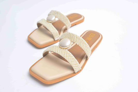 Small Pearl Embroidered Flats