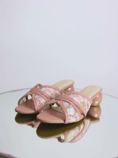 Embroidered Flower Net Sandals