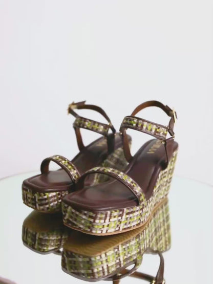 Checked Multicolour Wedges