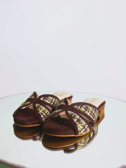 Checked Multicolour Flats