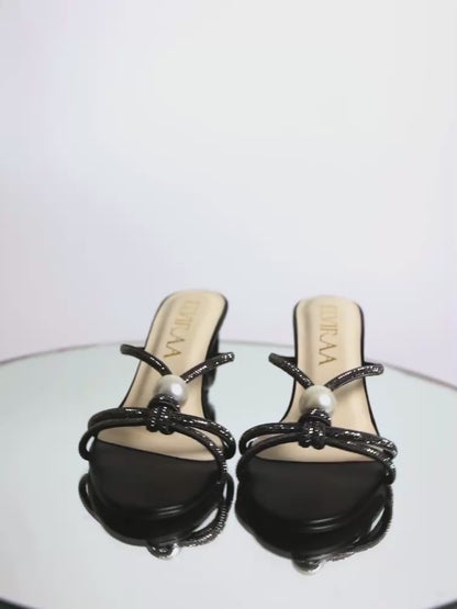 Pearl Rhinestone Heels