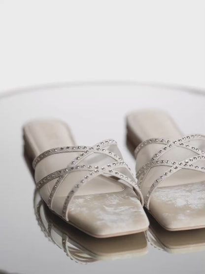 Rhinestone Net Flats