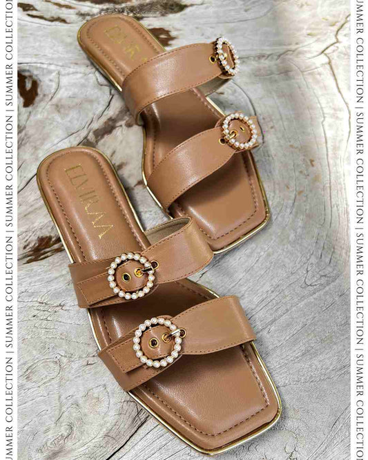 Pearl Buckle Flats