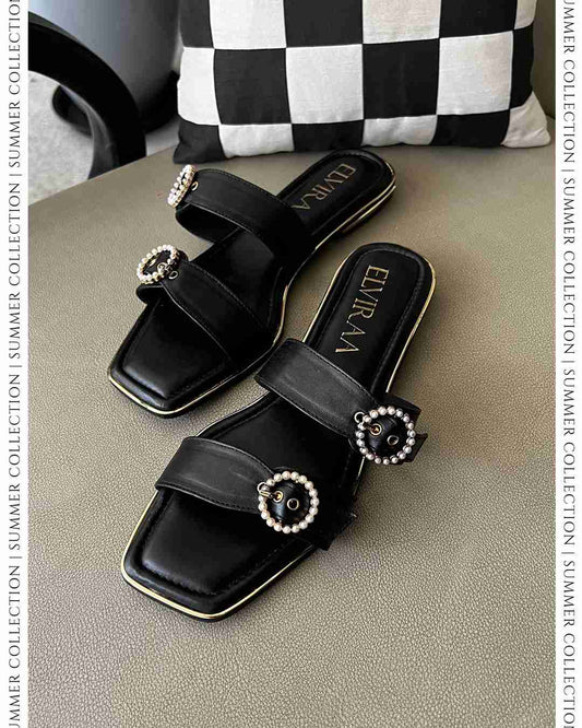 Pearl Buckle Flats