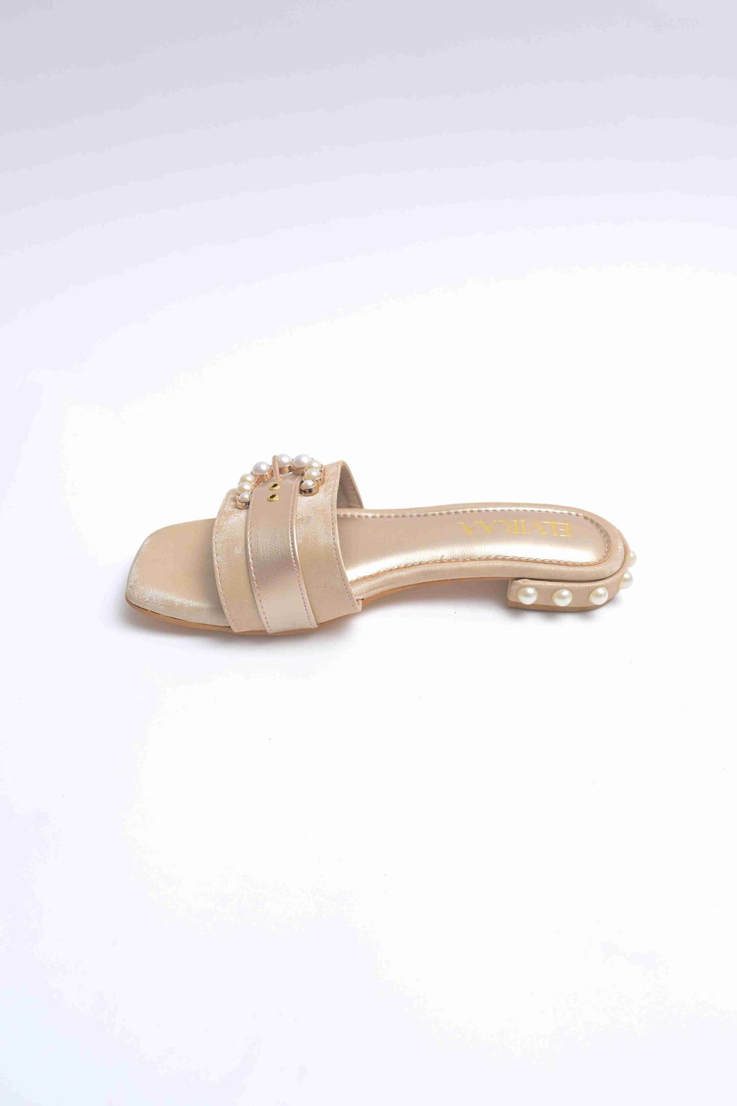 Pearl Buckle and Heel Studded Flats
