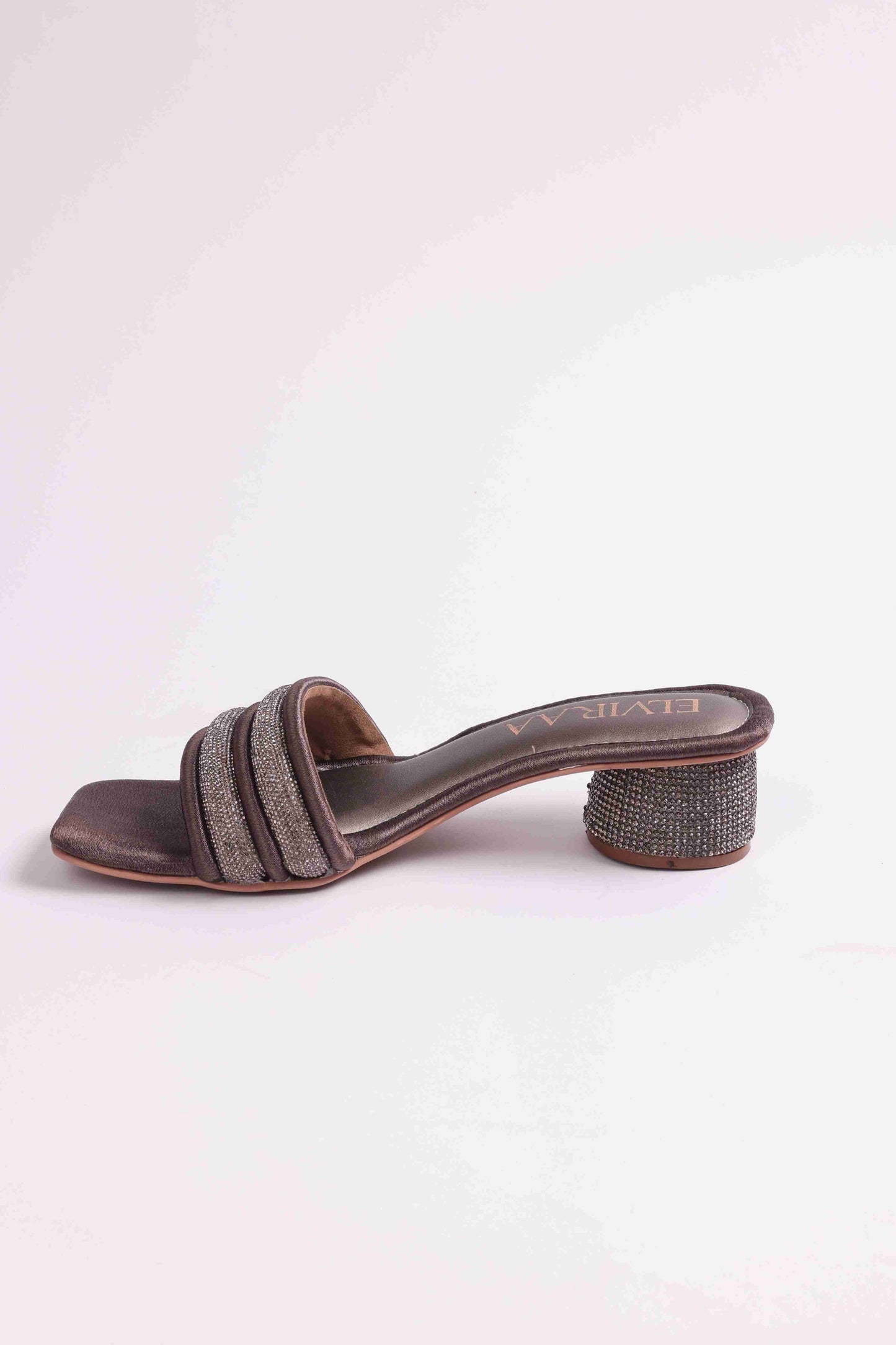 Puffy Diamond Strap Block Heels