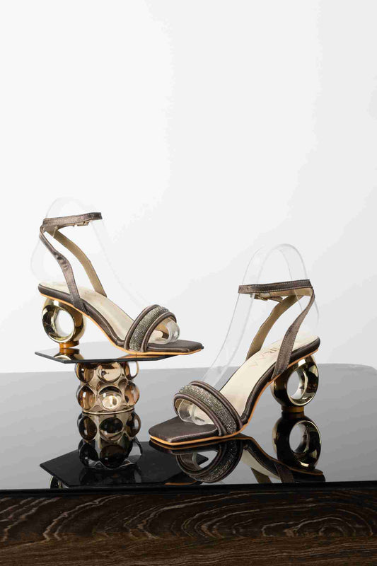 Puffy Diamond Strap High Heel