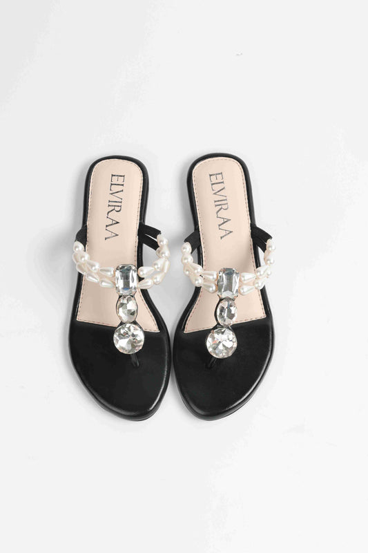 Pearl and Stone Embellished Flats